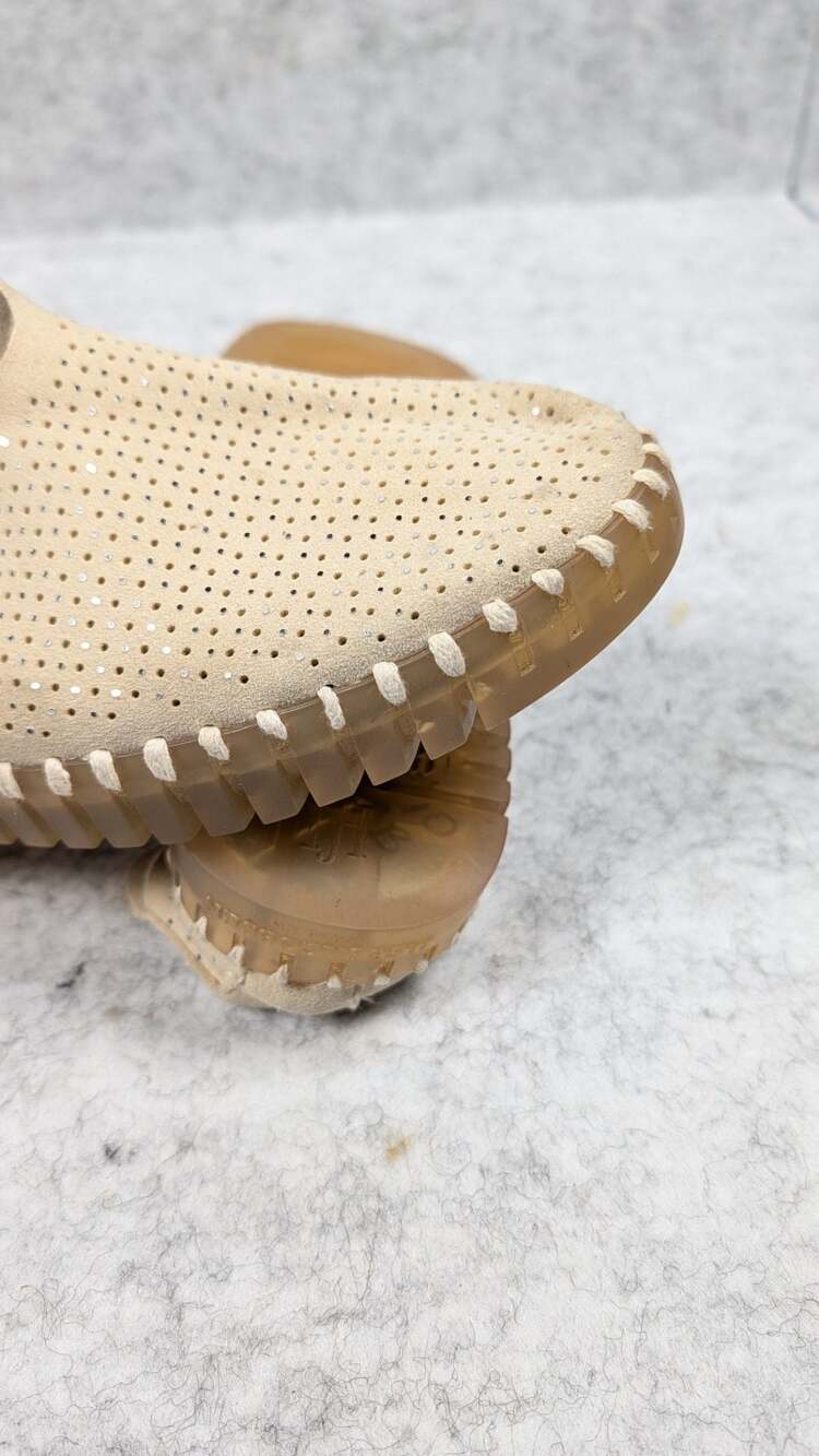 Ilse Jacobsen Hornbaek Tulip Perforated Slip-On Shoes Neutral Sparkle Size 9 - Picture 11 of 13